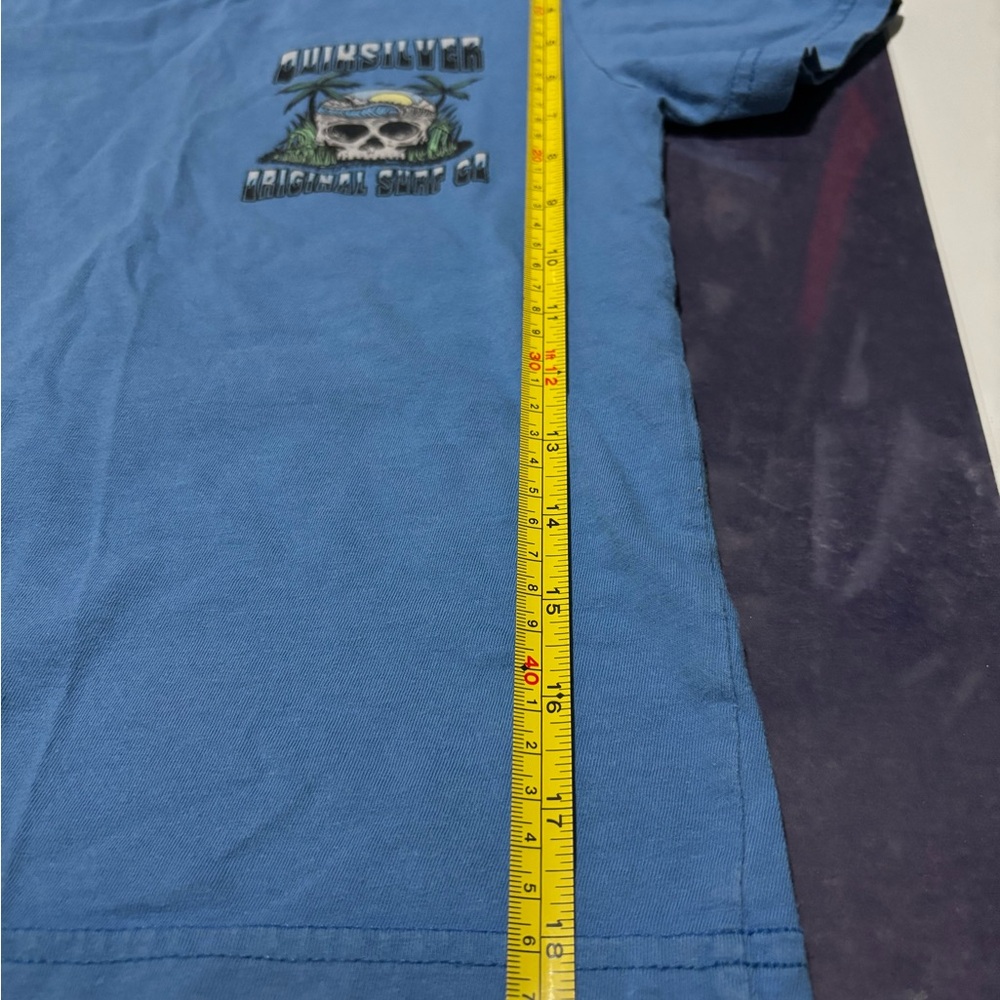 Quiksilver Blue Short Sleeve Tee with Skull & Palm Graphic - Picture 5 of 5